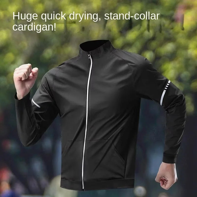Running jacket men's autumn outdoor training jacket autumn and winter new fashion versatile zipper thin sports top outdoor marat.