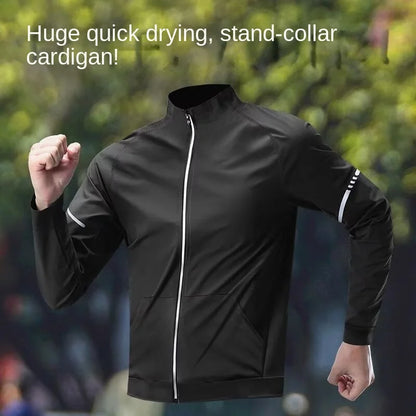 Running jacket men's autumn outdoor training jacket autumn and winter new fashion versatile zipper thin sports top outdoor marat.