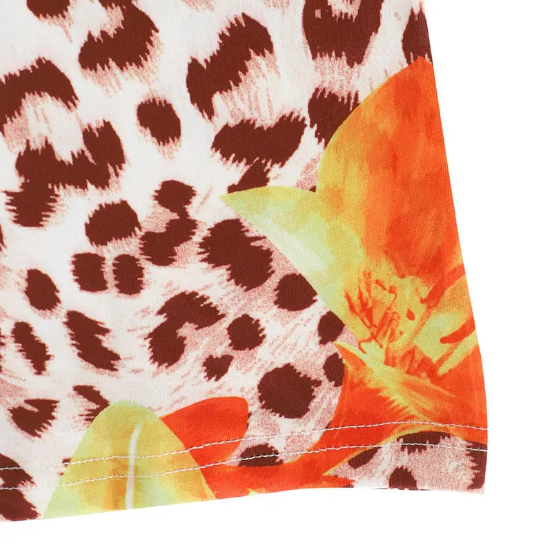 Neue frauen Kleider Sommer Sexy Backless Print Leopard V-ausschnitt Kleid Streetwear Fashion Halter Lace-up Weibliche Kleider Kleidung.