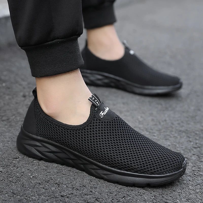 YRZL Sneakers Men Summer Casual Shoes Men Mesh Breathable Outdoor Non Slip Sports Shoes Slip on Loafers for Men Pius Size 39-46