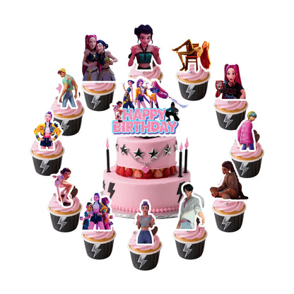 1/25 stücke Dämon Jäger Kuchen Topper Alles Gute Zum Geburtstag Party Kuchen Dekoration Kinder Favor Kpop Dämon Jäger Kuchen Ornamente Baby dusche.