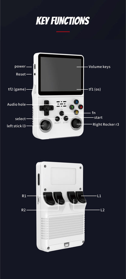 Retro R36S Handheld Video Game Console 3.5 Inch IPS Screen 128GB Preloaded Games Portable Pocket Player Linux System.