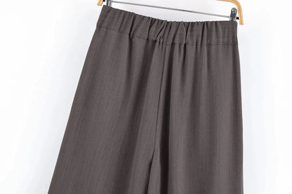 Casual Pants 2 Pieces Sets For Women Short Sleeve Coat High Waist Trousers Women's Suit 2025 Two Pieces Loose Woman Outfits.