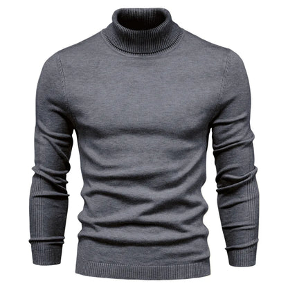 New Winter Turtleneck Thick Mens Sweaters Casual Turtle Neck Solid Color Quality Warm Slim Turtleneck Sweaters Pullover Men