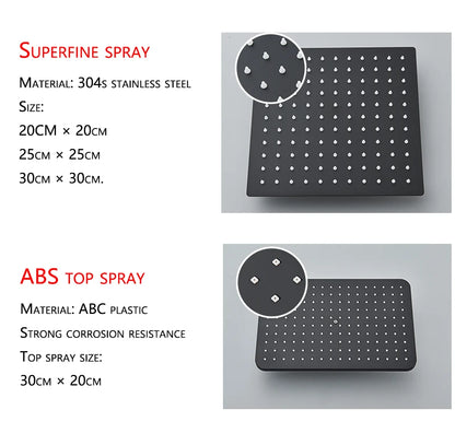 Wanmivezlo Black/Chrome Brass Shower Faucet Bathroom Shower Mixer Crane Rotatable Long Spout Rain Shower Set Shower Spray Shower