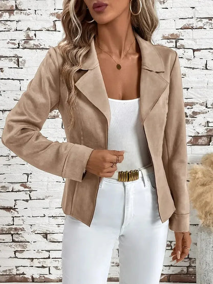 2025 mode Herbst Winter Neue Stil Modische Jacken Langarm Kerb Kragen Abnehmen Einfarbig Mantel Frauen Outer.