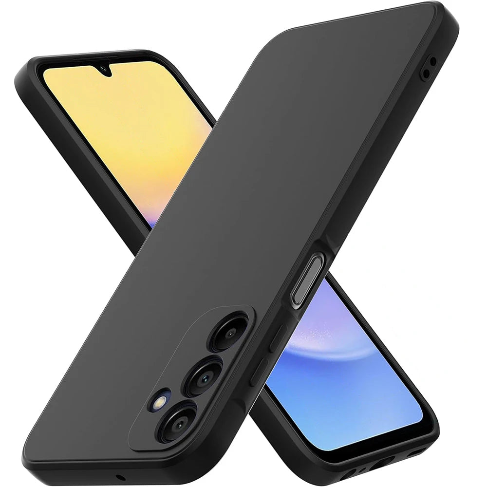 Ultra Thin Matte Soft Silicone Case For Samsung Galaxy S25 S24 S23 S22 S21 FE Plus Ultra A06 A16 A26 A36 A56 Black Cover Bumper.