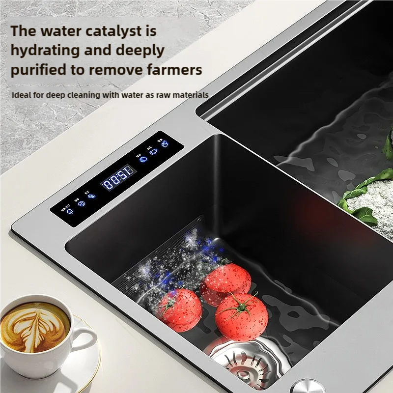 Water Catalyst sinks Stainless Steel Kitchen Sink Multifunctional Smart Double slot Cleaning Purification Sterilized Fruit