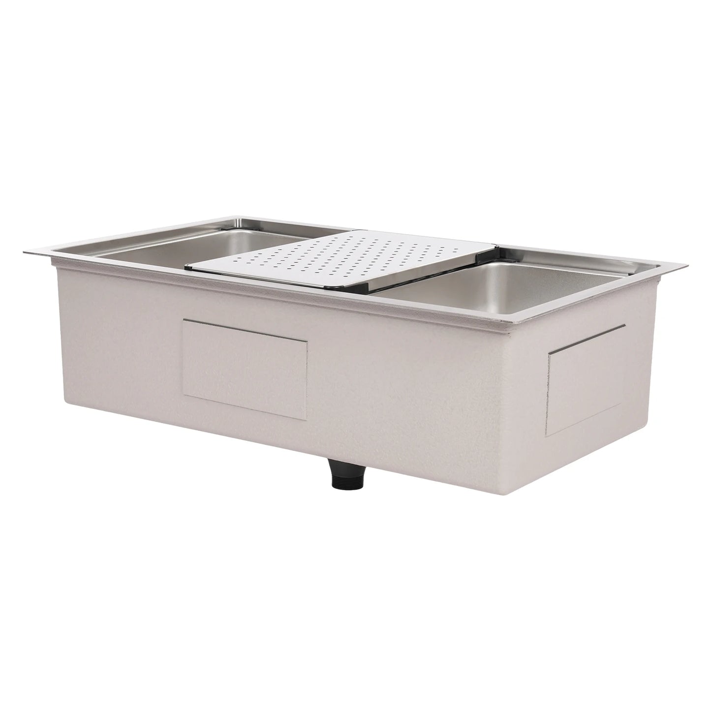 Küchenspüle aus Edelstahl, 8,66 Zoll tief, Abtropfkorb, Innenbecken, Unterbau- oder Überbau-Design