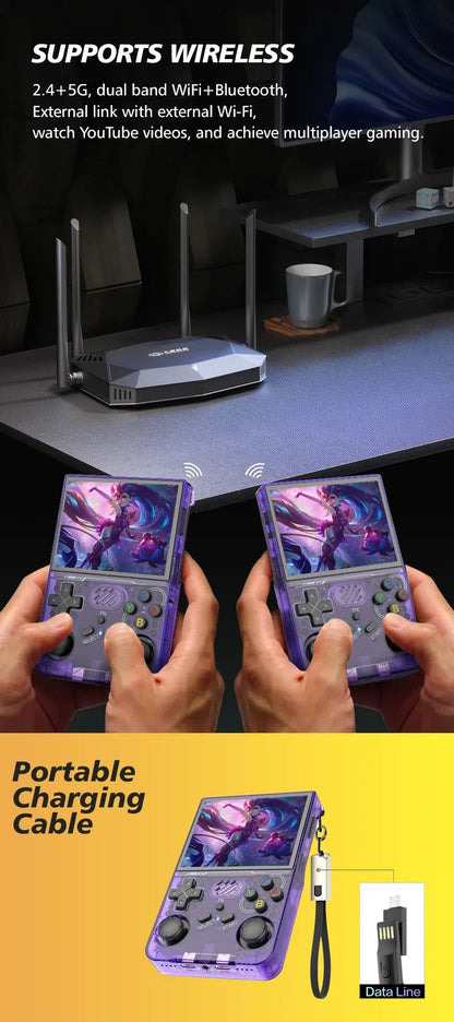 100% ArKOS R36XX Retro Handheld Game Console Linux System 3.5 Inch IPS Screen 64/128GB/256GB Game Player R36S updated version.