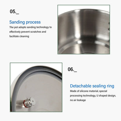 2L 2 Liter Stainless Steel Double Bottom Mini Pressure Cooker Canner For Gas Stoves Induction Stove Kitchenware Kitchen Supplies.