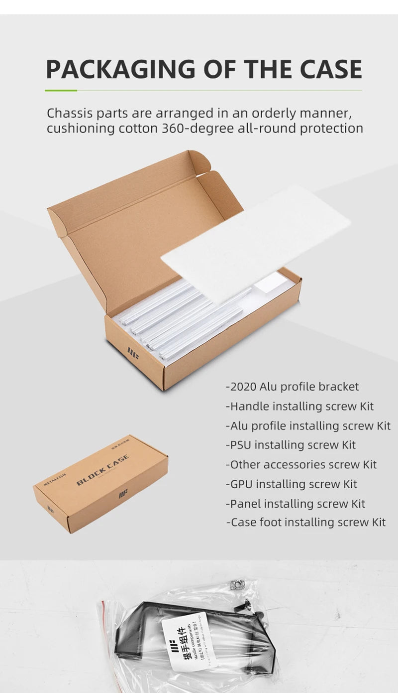 METALFISH ITX A4 Aluminum Open Frame Case, Vertical GPU, 240mm Cooler, Mini-ITX Compatible, DIY Gaming PC.