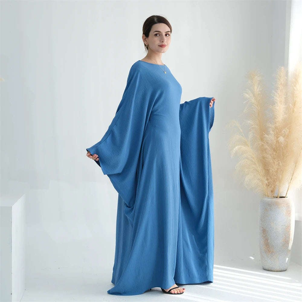 Ramadan Eid Cotton Linen Abaya Turkey Islam Muslim Maxi Dress Prayer Clothes Women Kaftan Kebaya Caftan Robe Femme Musulmane