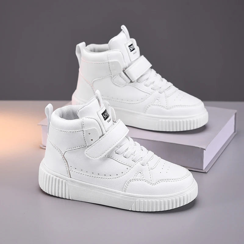 autumn boys sneaker high top children shoes luxury leather basketball shoes kids PU tennis sports shoes for boy size 28-39.