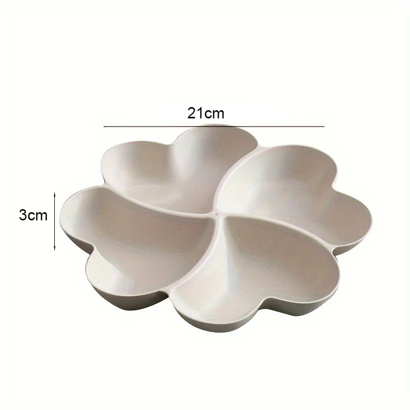 Heart Shaped Fruit Platter Creative Plates Food Storage Box Dried Fruit Nut Salads Snack Divided Candy Dessert Tray Container.