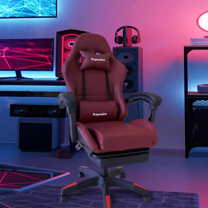 Rosa gaming stuhl für mädchen computer stuhl höhe einstellbar komfortable bürostuhl mit kopfstütze lenden kissen Swivel Stuhl