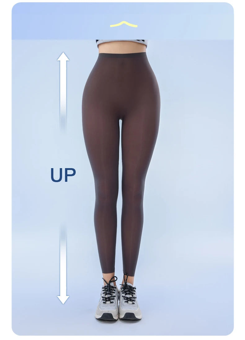 BIVIGAOS Summer Ultra-Thin Skin Sunscreen Leggings Women High Elastic Transparent Facial Mask Underwear Tight Sexy Sport Legging.