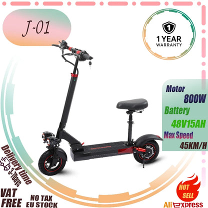 J01 EScooters Portable Foldable City Leisure Sport Commute 800W Motor 48V15AH Battery Electric Scooter Adult Outdoor E-Scooter.