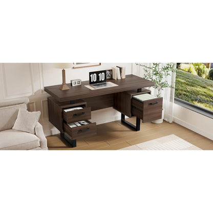 Moderner Schreibtisch im minimalistischen Stil, MDF-Desktop mit hochwertigem Stahlrohr, super langlebig, Aufbewahrungsdesign, geräuschlose Schublade