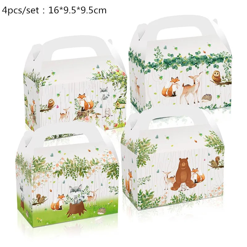 Woodland Tier Dschungel Wald DIY Party Dekoration Teller Tasse Tischdecke Geburtstag Party Baby Dusche Kinder Geburtstag Party Supplies.