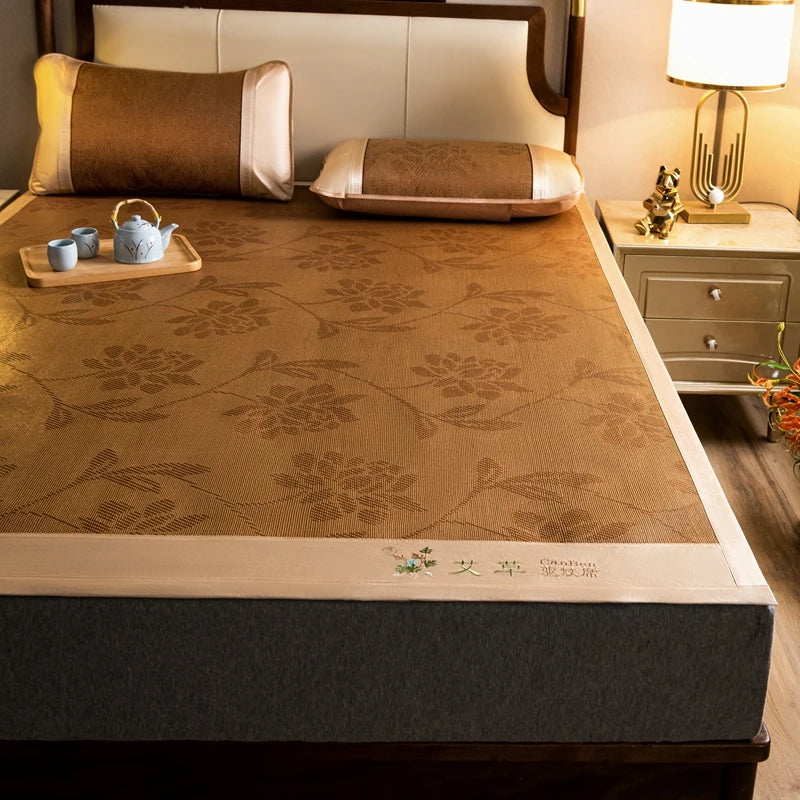 Natural Ice Rattan Mat 90/120/150/180/200cm Cool Summet Mat Mattress Plant Fiber Mat Househould Straw Mats Furniture Protector