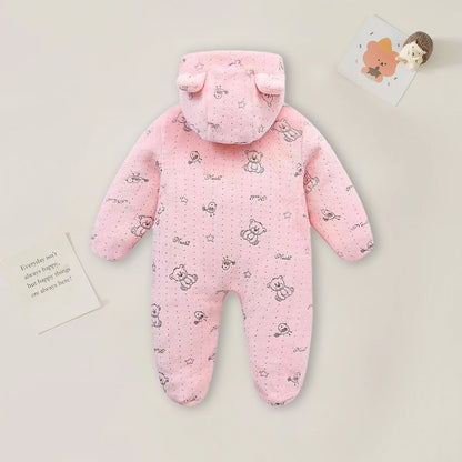 AYNIGIELL 0-12M Cartoon Neugeborenen Body Warme RompersSoft Neugeborenen Baby Kleidung Flanell Herbst Winter Baby Jungen Mädchen Overall.