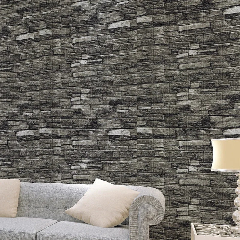 70cmx10m Self-adhesive Wallpaper Decoration Antique Foam Brick Wallpaper Living Room Bedroom Waterproof 3D Wall Sticker