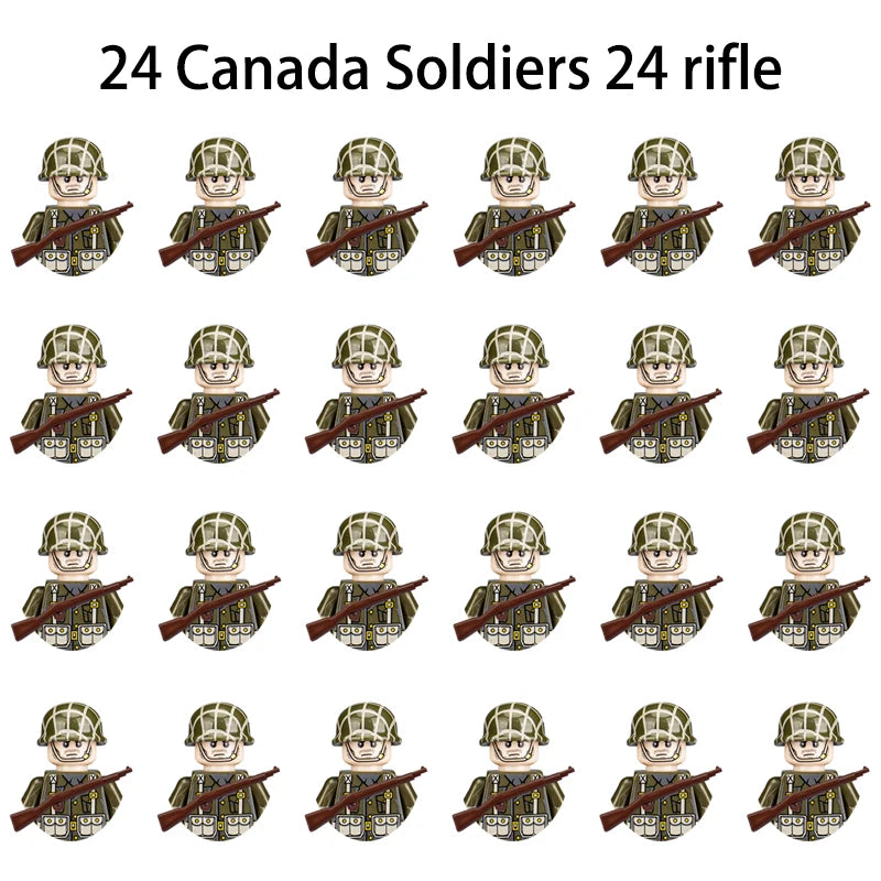 WWII Infantry Military Soldier War National Army Mini Gun Weapon Models Building Blocks Building Blocks Toys for Kids.