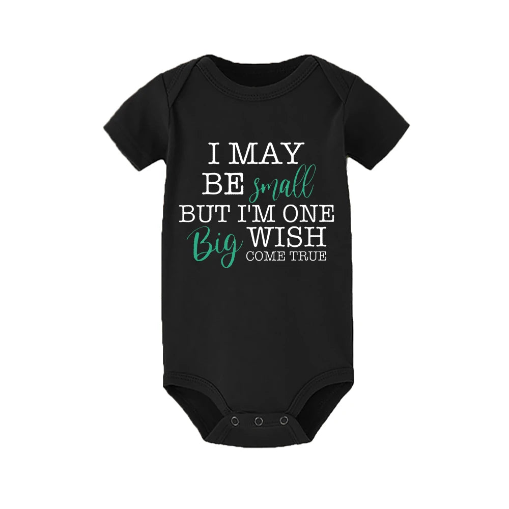 I May Be Amall But I'm One Big Wish Come Ture Baby Strampler Neugeborenen Body Kurzarm Overall IVF Success NICU Babykleidung.