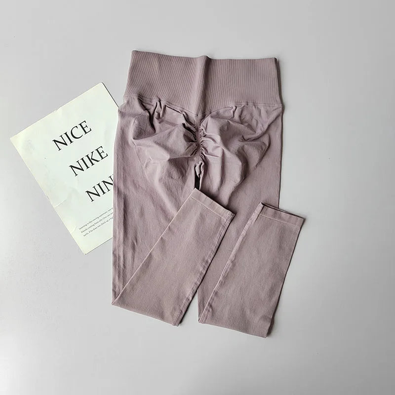 High Waist Belly-tightening Peach Buttocks Fitness Pants Unrestrained Cycling Pilates Skin-friendly High-elastic Yoga Leggings.