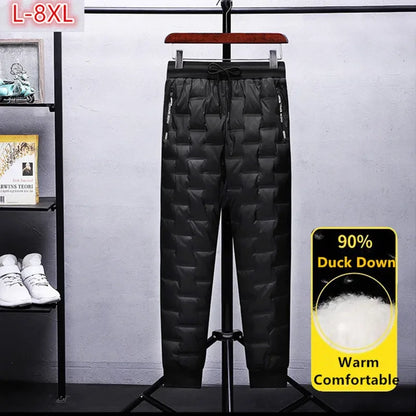 Winter Duck Down Pants Men Outdoor 8XL 7XL 6XL Plus Size Warm Padded Thicken Waterproof Thermal Trousers Windproof Male Jogger.