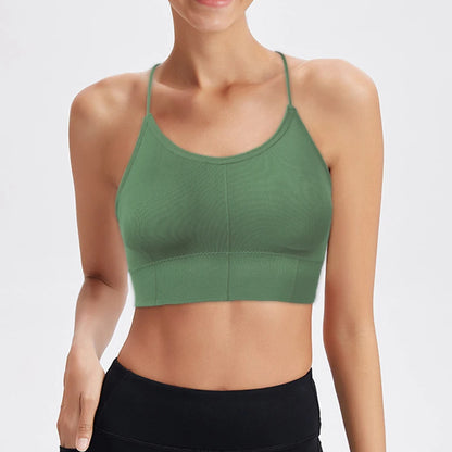 VEQKING Women Cross Strap Sports Bra Top Women Push Up Sport Bra Yoga Gym Crop Top Brassiere Fitness Top Sport Breathable Bras.