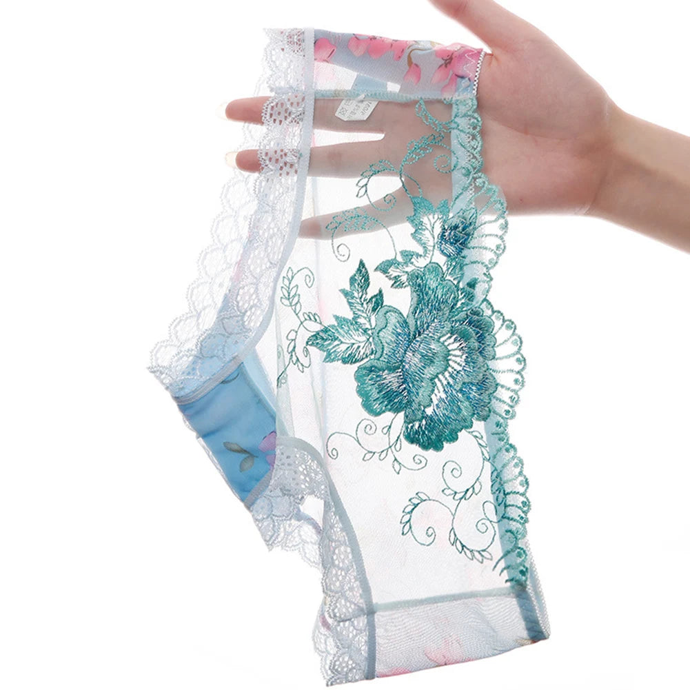 Briefs Underwear Lace M-3XL Nylon Panties Pink Purple Red Rose Red Transparent Underwear Black White New Stylish.