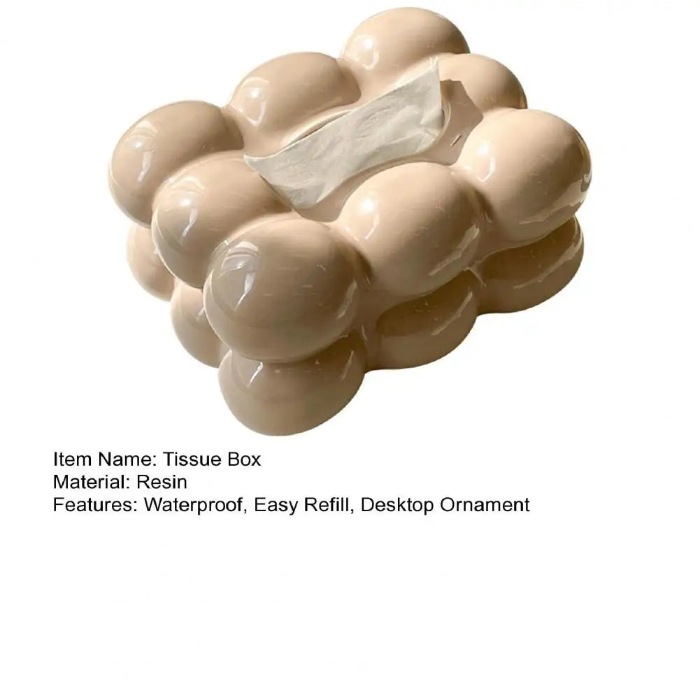 Nordic Style Tissue Box Napkin Holder Case Paper Box Container Modern Marshmallow Shape Tissue Case Refill Napkin Holder Box.