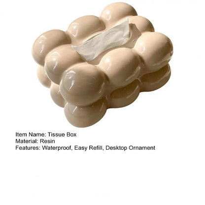 Nordic Style Tissue Box Napkin Holder Case Paper Box Container Modern Marshmallow Shape Tissue Case Refill Napkin Holder Box.