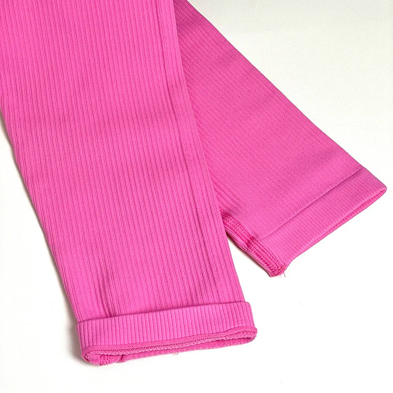 Ribbed Seamless Yoga Leggings For Gym High Waisted Push Up Sport Women Fitness Pants Workout Tummy Control Tights Female Legging.