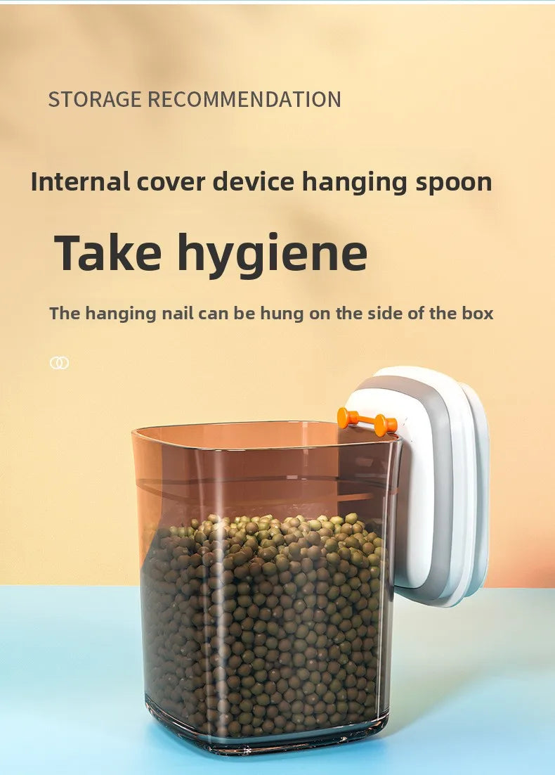 Square press storage tank sealed tank kitchen grains plastic candy jar fruit powder box transparent storage tank.