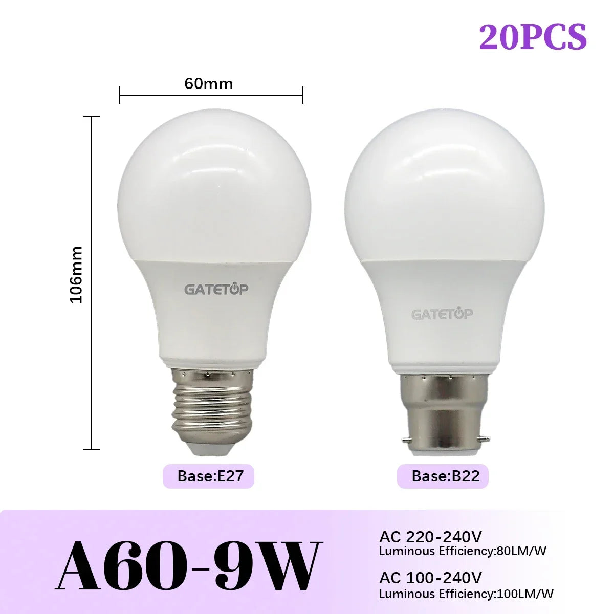 1/20PCS Led-lampe E27 B22 Energiesparlampen A60 A80 AC220V 230V 110V Licht 8W 18W 24W für Home Derection Wohnzimmer Beleuchtung