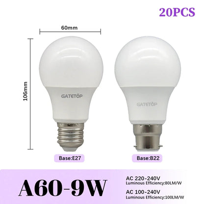 1/20PCS Led-lampe E27 B22 Energiesparlampen A60 A80 AC220V 230V 110V Licht 8W 18W 24W für Home Derection Wohnzimmer Beleuchtung