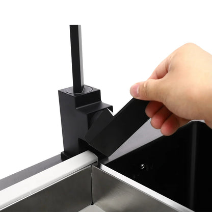 Küchenspüle aus Edelstahl 201 mit Wasserhahn, Seifenspender für Häuser, Restaurants, Wäschezimmer, Keller, 45 x 40 x 20 cm