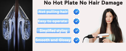 Professional 2 IN 1 Hair Straightener Hair Dryer Heat-Up Hair Flat Iron Negative Ion Iron Long-Lasting Styling Tool wet and dry