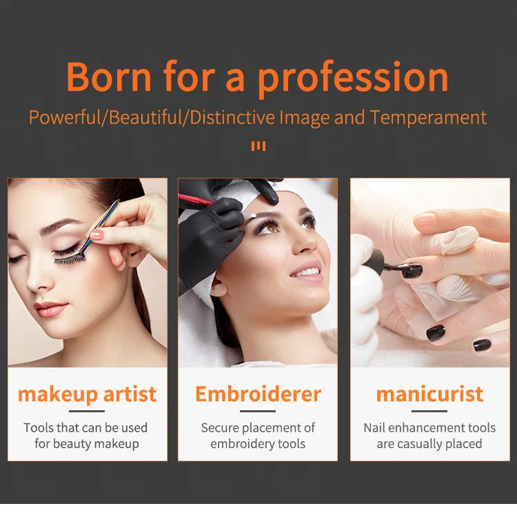 Makeup Train Case Aluminum Alloy Case Pedicure Tool Box with Handle Cosmetic Box Portable Makeup Case Organizer.