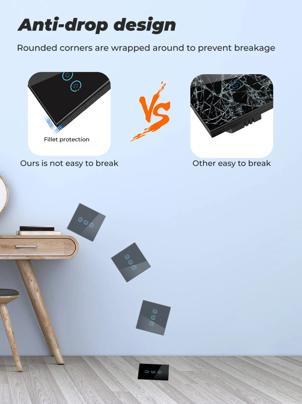 1/2/3 Gang RF433Mhz Wireless Touch Schalter RF Sender Push Button Fernbedienung für Home Led-leuchten Glas panel Wand Schalter.