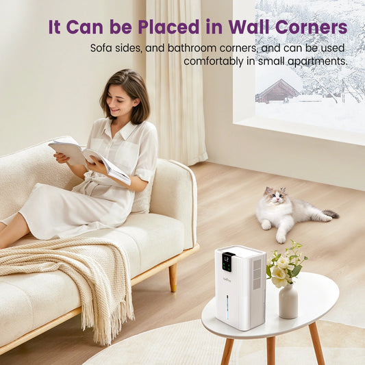 LOEFME 2.8L Mute Dehumidifier 650ml/Day Moisture Absorbers Air Dryer Quiet Air Dehumidifier with Touch Display For Home Bathroom.