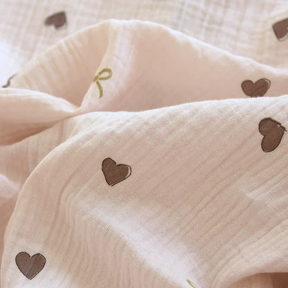 2025 neue Frühjahr/Sommer frauen Pyjama Set 100% Baumwolle Crepe Nette Liebe Langarm Lange Hosen Zwei Stück set Strickjacke Hause Kleidung.