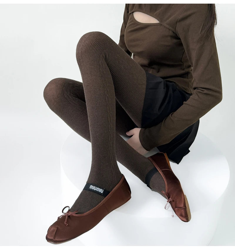 30% Wool Women Pantyhose Autumn Winter Comfortable Tights Girls Basic Bottom Leggings Long Stockings Black White Brown Grey