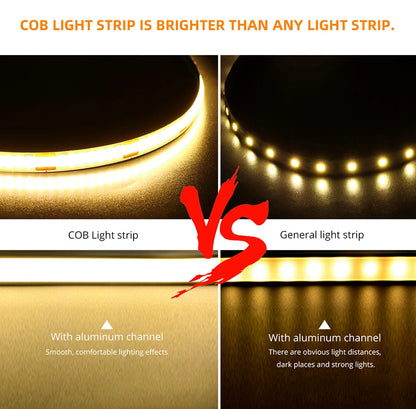Tuya Wifi RGB /White/Warm White COB LED Strip Light Silica Gel Tube Tape Linear Dimmable Lighting work with Alexa Google Home.
