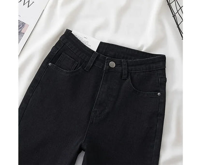 High Waist Slim Fit Jeans Women's Spring Summer Autumn Fashionable Nine Points Elasticity Pencil Pants Tightening And Lengthenin