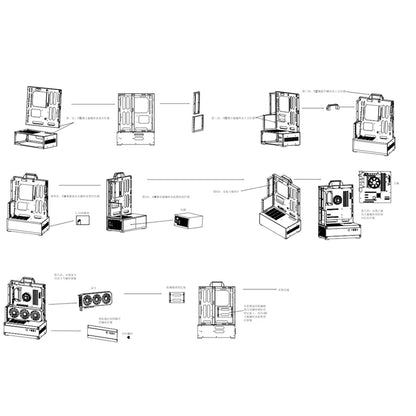 Open Type Computer Case Frame  Vertical Chassis Shelf ATX MOD DIY Desktop Gaming Gamer PC Cabinet Tower Gaming Support ATX/ MATX.