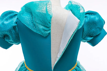 Disney Prinzessin Jasmin Kleid Kinder Cosplay Aladin und die Wunderlampe Performance Kostüm Mädchen Halloween Karneval Outfits.